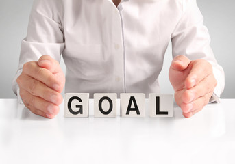 concept word forming  box in hand