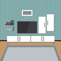 Interior of a living room. Modern flat design illustration