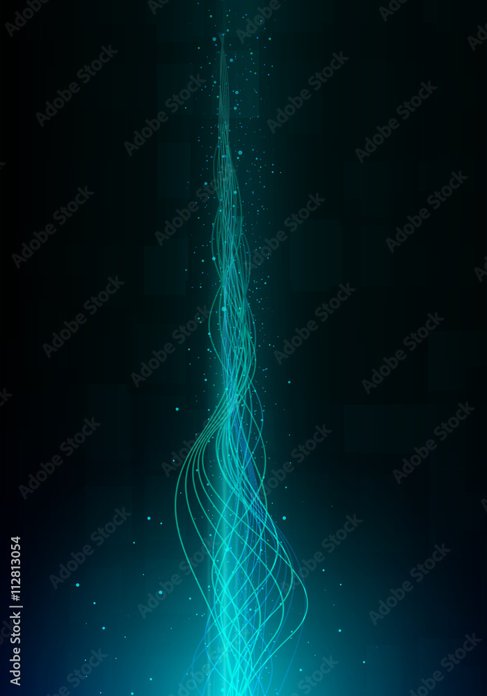 Poster the technological background is simulating plasma flame.vector