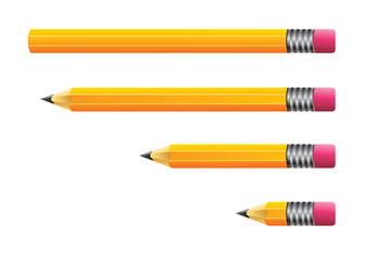 Pencils In Different Length And Sizes