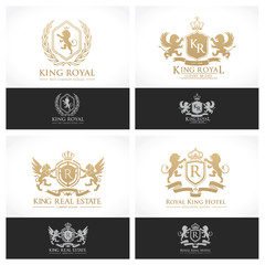 Fototapeta na wymiar luxury logo template,boutique brand,real estate,property,royalty,crown logo,crest logo,hotel logo. Vector Logo Template.