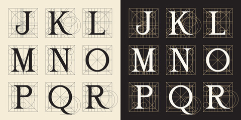 Designing Initials, vintage style. Letters J - R