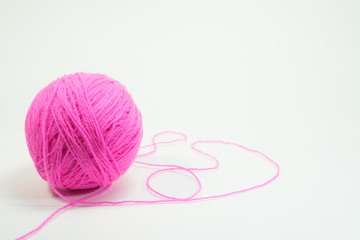 yarn ball on white background isolated