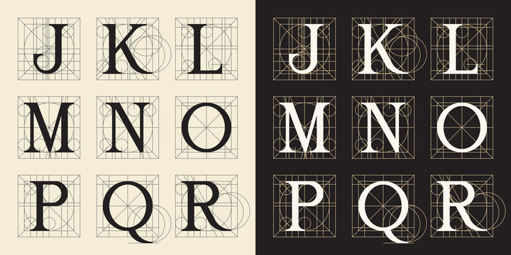 Designing Initials, vintage style. Letters J - R