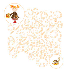 easy nice bee maze game for kids on square white, background - vectors 