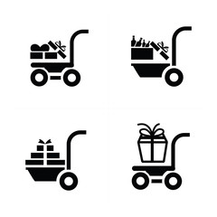 icon Shopping Cart and man courier