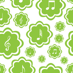 Seamless icons with musical notes