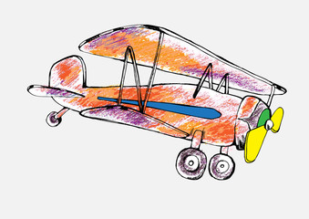 Fototapety  ołówek narysowany z samolotu.ilustracja wektorowa