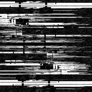 Black and white computer glitch texture