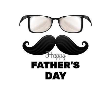 Happy Fathers Day. Vintage retro greeting card for Fathers Day. Illustration isolated on white background