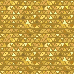 Golden Triangle seamless pattern, yellow beige background. Vector