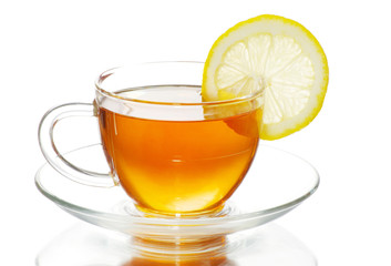 Glass cup of tea