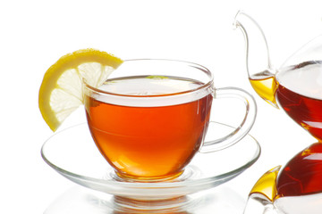 Glass cup of tea