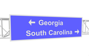 3dl illustration of a road sign with directions