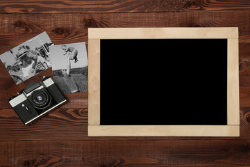 Fathers day composition on wooden desk backround.