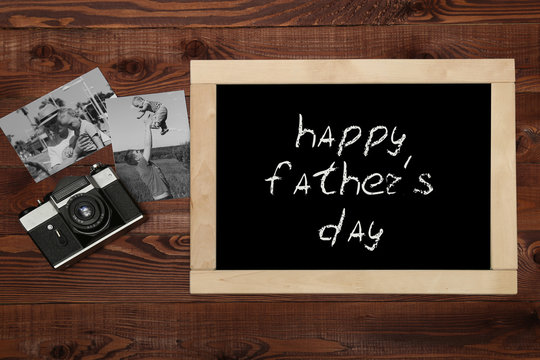 Fathers day composition on wooden desk backround.