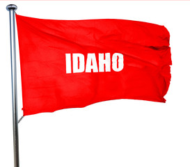  idaho, 3D rendering, a red waving flag