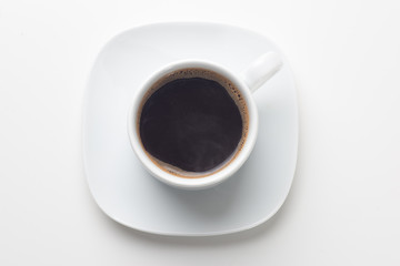 Top view of a cup of coffee