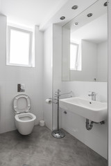 Fototapeta na wymiar small but elegant half bathroom