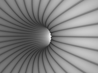 White Tube Hole Tunnel Background. 3d Render Illustration.