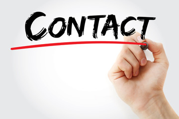 Hand writing Contact with marker, business concept