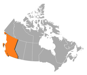 Map - Canada, British Columbia