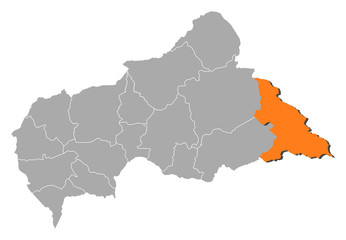 Map - Central African Republic, Haut-Mbomou