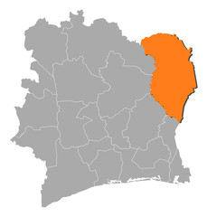 Map - Ivory Coast, Zanzan