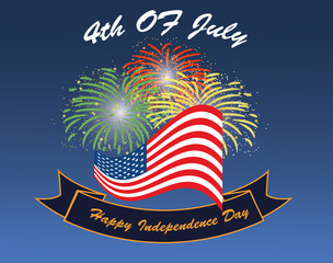 American Independence day 4th of July event banner logo background greeting card. vector eps 10