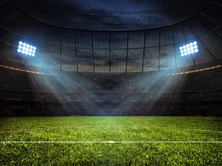 Fußballstadion mit Flutlicht