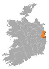 Fototapeta na wymiar Map - Ireland, Dublin