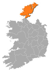 Map - Ireland, Donegal