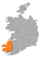 Map - Ireland, Kerry