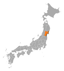Map - Japan, Miyagi