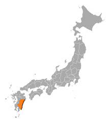 Map - Japan, Miyazaki