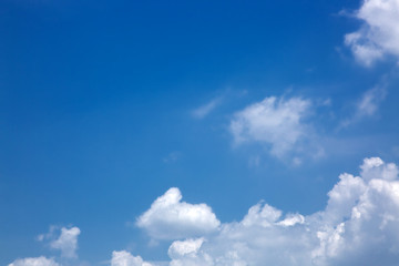 Fototapeta na wymiar blue sky background with clouds ,blur,selective focus