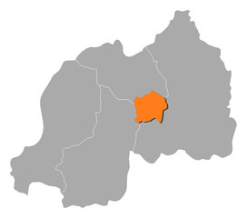 Fototapeta premium Map - Rwanda, Kigali