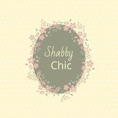 Shabby chic. Elegant vintage background peas and frame flowers. For a wedding or a holiday with space for text . vector