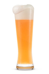 Glass of cold beer with drops
