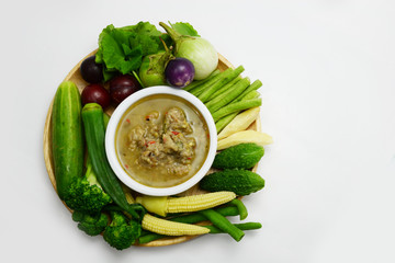 Thai style chili sauce and vegetable, Thai food
