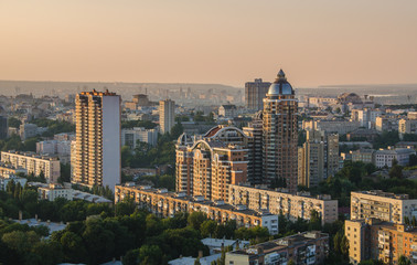Sunset city center in Kiev, Ukraine