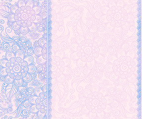 Trendy blue and pink colors vector floral background