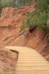 Stairway in Ochres Deposits in Roussillon Village, Luberon, Prov