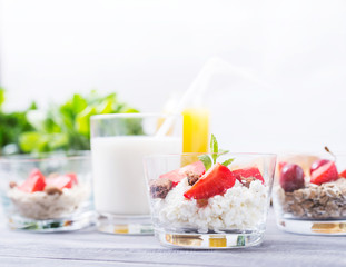 Milk Dessert with Strawberries