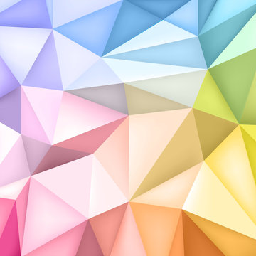 Low polygon shapes background, triangles mosaic, creative background, templates design, multicolor wallpaper, vector design