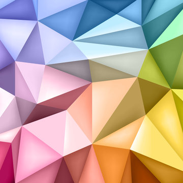 Low polygon shapes background, triangles mosaic, creative background, templates design, multicolor wallpaper, vector design
