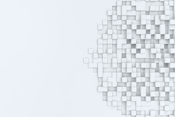 Rectangular cubes abstract bacgkround. 3d illustration