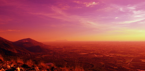 Litorale del Lazio al tramonto