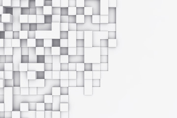 Rectangular cubes abstract bacgkround. 3d illustration