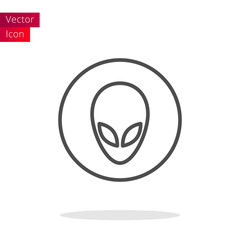 Alien Thin Line Icon
